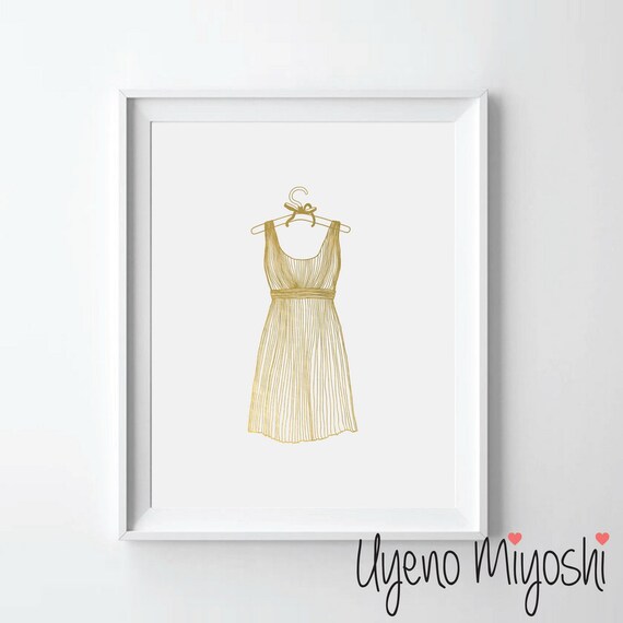 Fabulous Dress Gold Foil Print, Gold Print, Custom Print in Gold,  Illustration Art Print, Gold Foil Art Print - Etsy