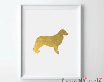 Golden Retriever Gold Foil Print, Gold Print, Custom Print in Gold, Dog Gold Foil Print, Art Print, Golden Retriever Gold Foil Art Print