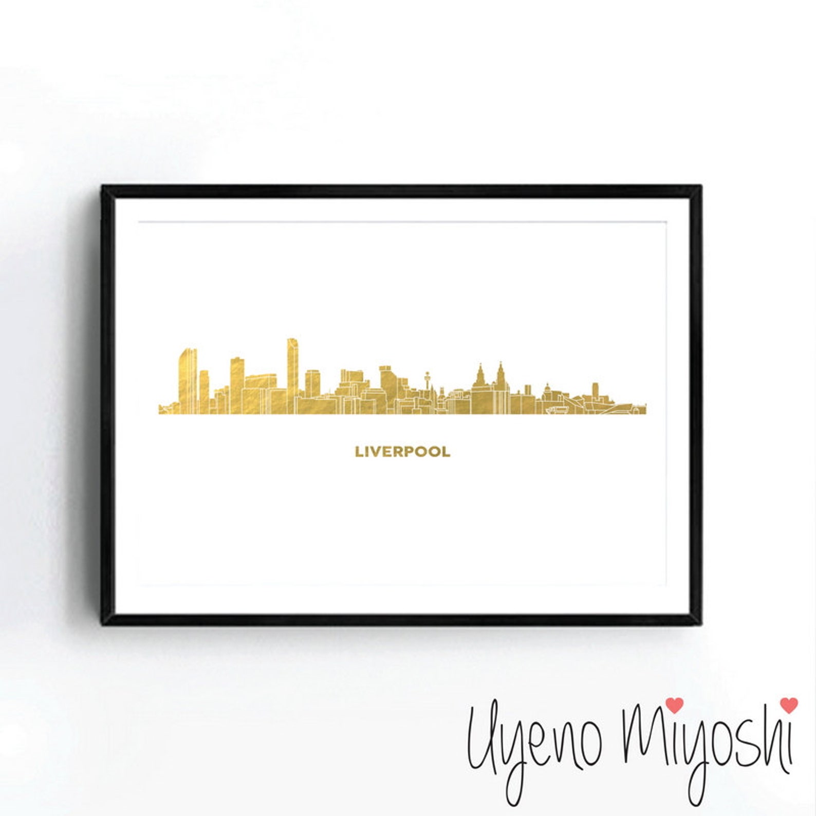 Liverpool Skyline I Gold Foil Print, Gold Print, Skyline Gold Print ...