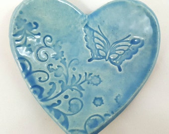 Butterfly jewelry dish, wedding ring dish, ring dish, trinket dish, ring holder dish, heart dish, earring dish, tea bag dish, anniversary