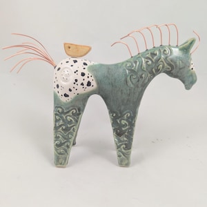 Sale, Now 35% off, slight imperfection, horse sculpture, horse art, pottery anniversary gifts, horse pottery, ceramic horse, horse lover