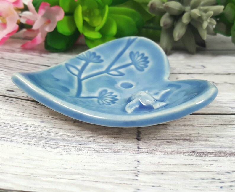 Hummingbird jewelry dish, wedding ring dish, ring dish, trinket dish, ring holder dish, heart dish, earring dish, tea bag dish, anniversary image 3