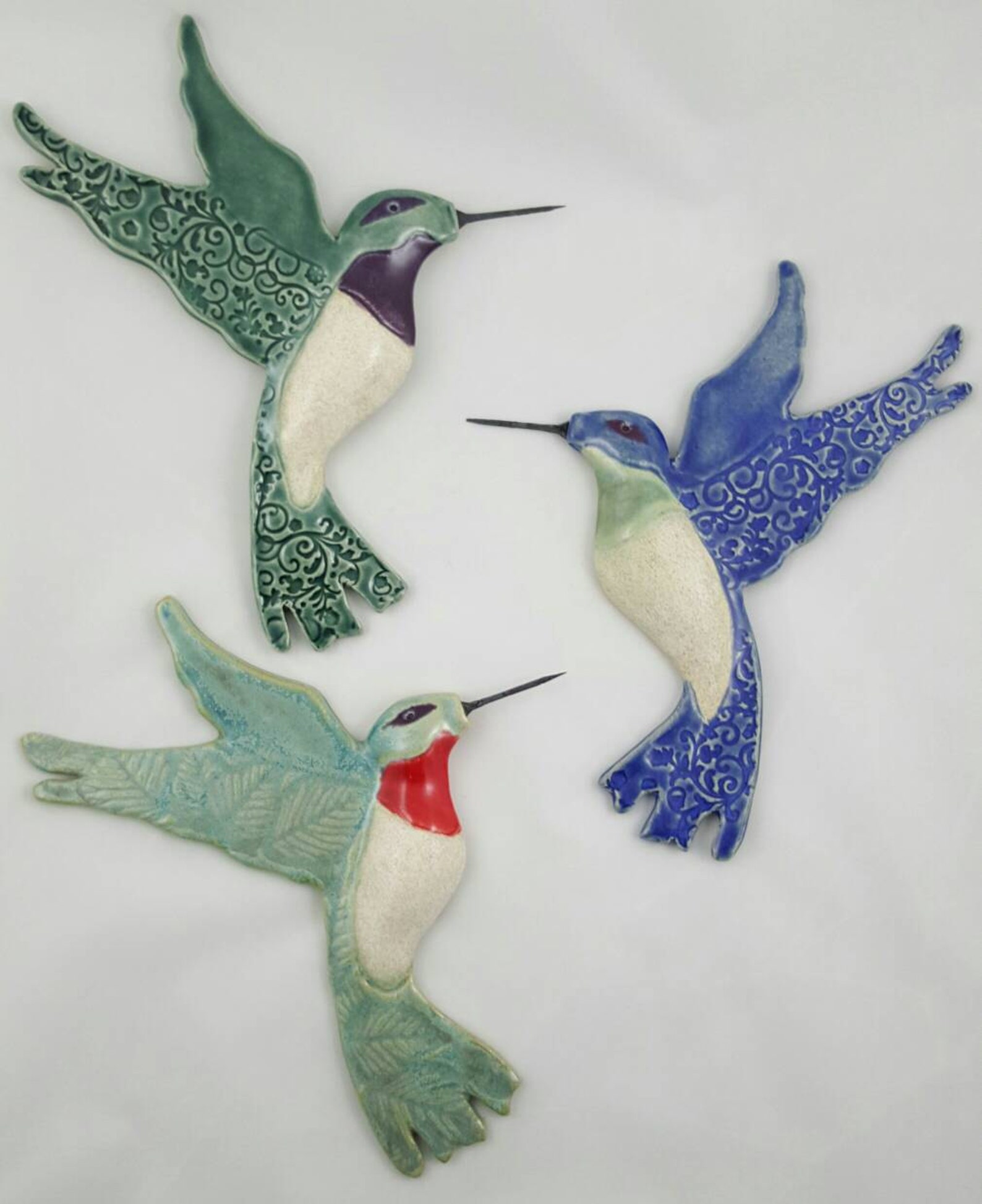 Hummingbird bird ceramic wall sculpture hummingbird wall Etsy