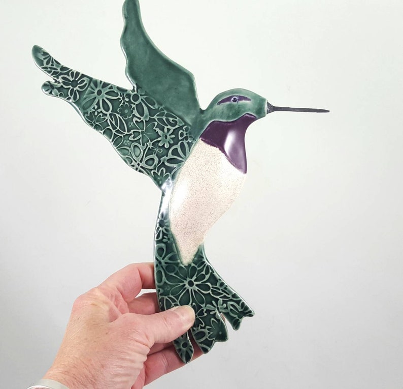 Hummingbird bird ceramic wall sculpture hummingbird wall Etsy