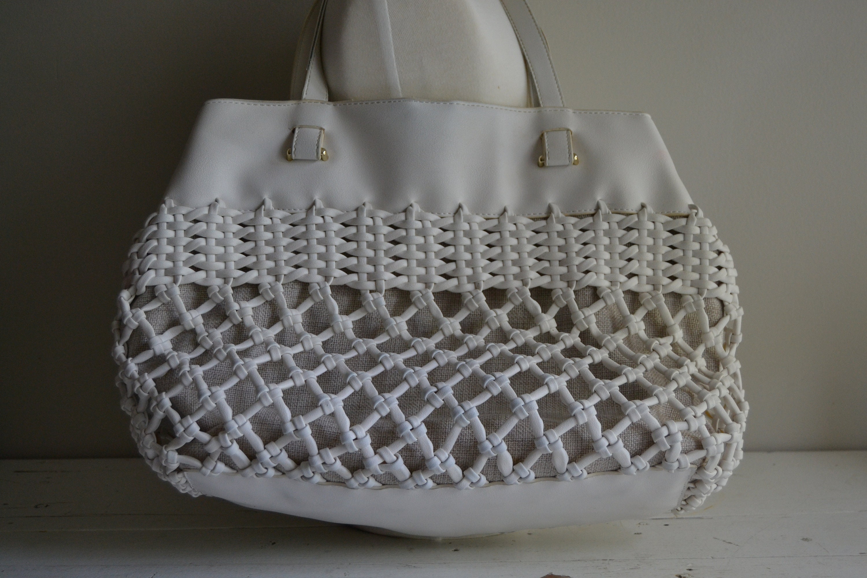 LEPOREshoulder bagpursewhitelarge Etsy