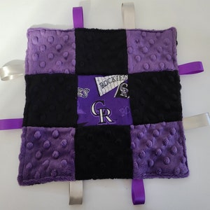 Colorado Rockies Squares Baby Tag Security Blanket