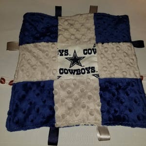 Dallas Cowboys squares baby tag security blanket