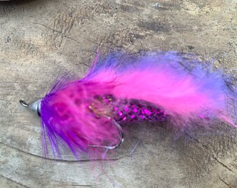 Nate's Fatty Flies: Pink Steel Minnow, I also make Fishing Fly, Bass fly, Top Water Fly, Floating Bass Fly, Frog Diver