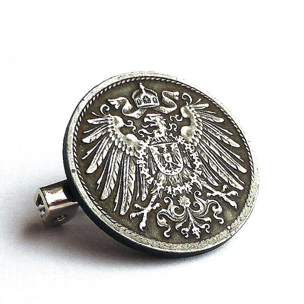 German, Coin brooch, Coin pin, Eagle, Birds, Animals, Eagle jewelry, Gifts for him or her, Clothing accessory, Ladies gifts, Brooches, Pins