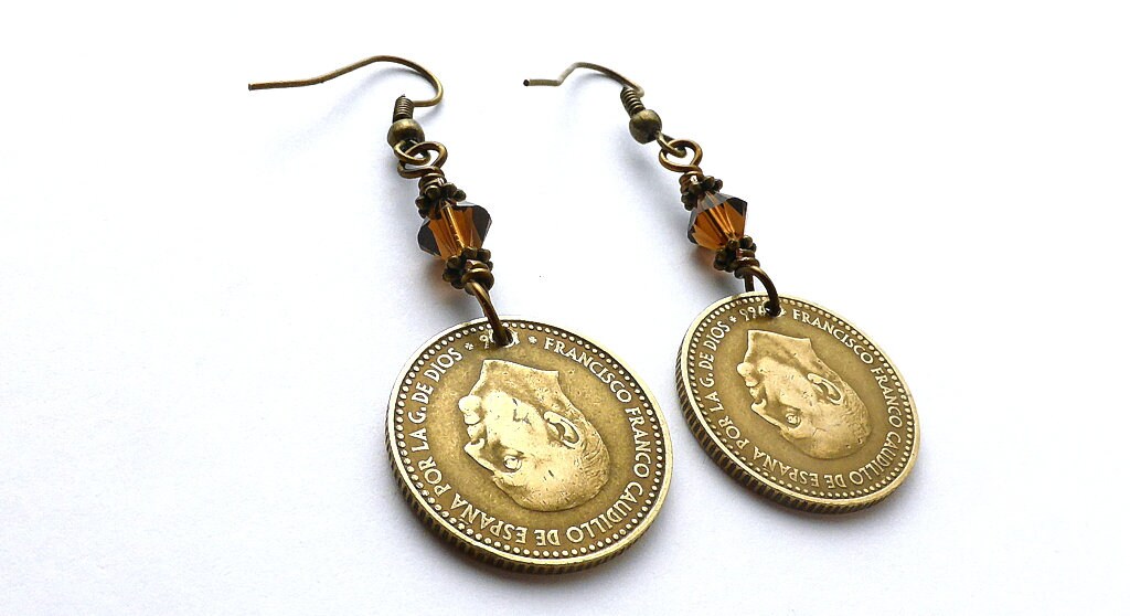 Spanish Earrings Coin Earrings Vintage Earrings Swarovski Etsy
