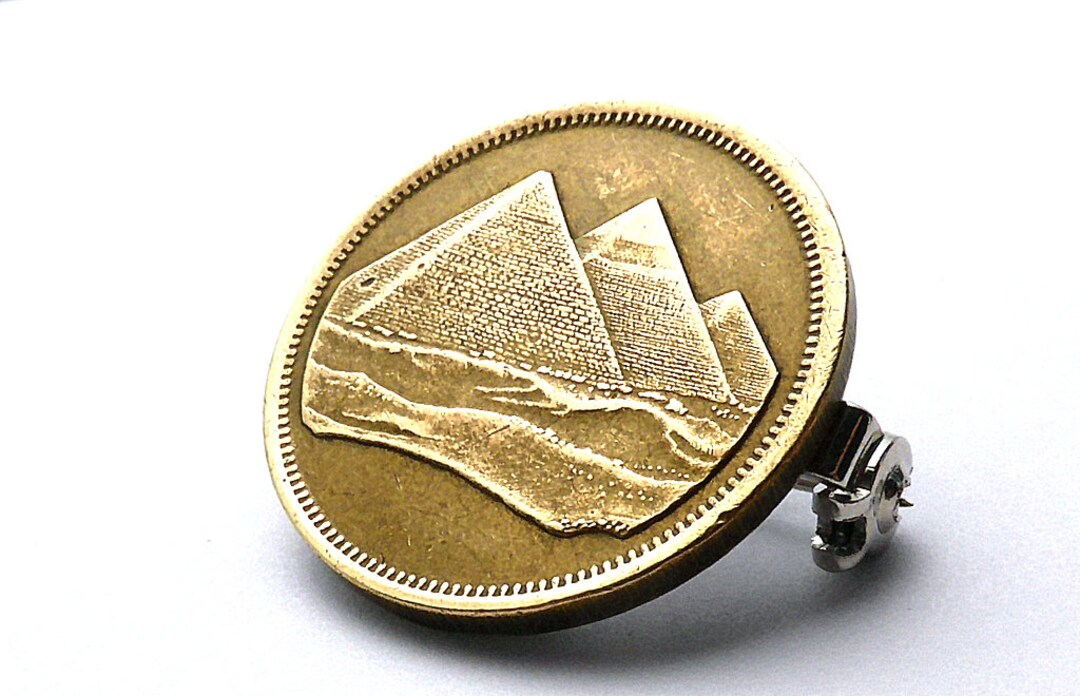 Egyptian Coin Brooch Pyramids Coin Jewelry Pyramid Jewelry - Etsy