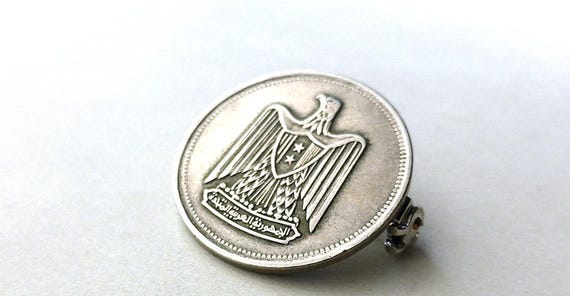 Mosque of Mohammed Ali Coins Coin pin Brooches Coin jewelry Egyptian coin brooch Middle Eastern Clothing accessory Cairo Arabian