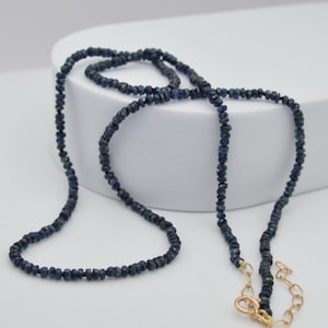 Natural Sapphire Necklace Hand Knotted Gemstone Necklace