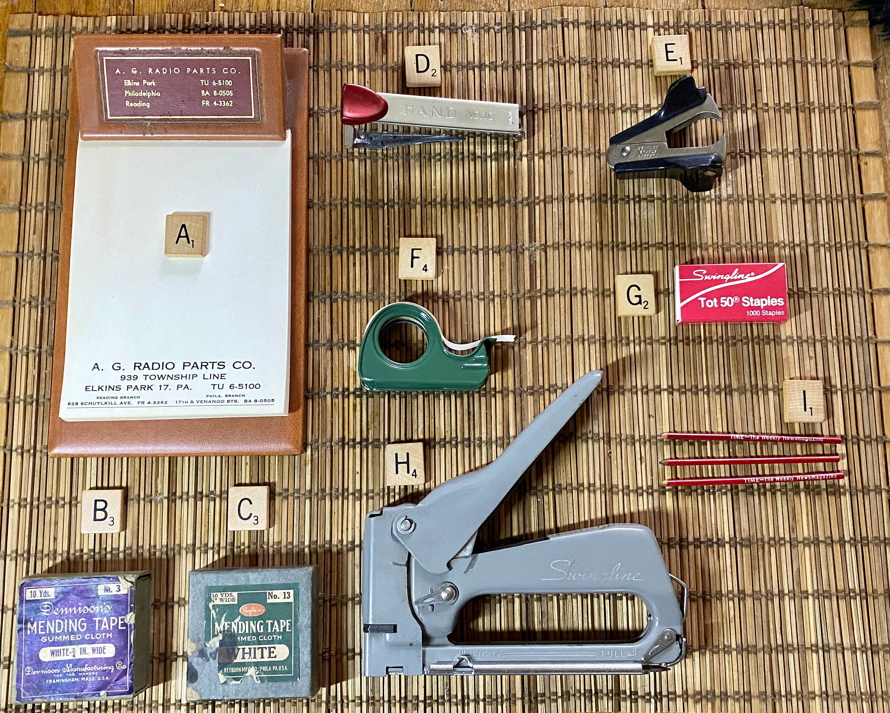 Vintage Collectible Office Supplies / Set Design Props / Movie