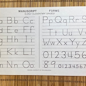 Vintage 1960s classroom writing sheets/ manuscript forms/ vintage prints / teacher gift/ collectibles