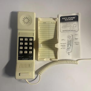 Vintage 1980s EZY-FONE One Piece Pulse/Touch Tone Telephone / corded phone / landline / vintage telephone / retro electronics