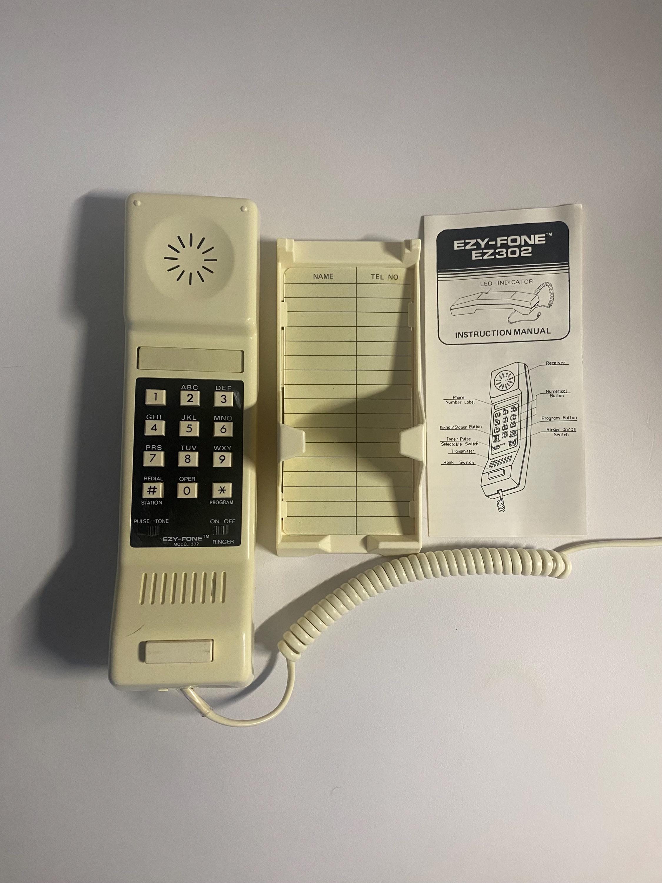 Vintage 1980s EZY-FONE One Piece Pulse/touch Tone Telephone