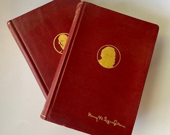 Set of 2 Antique Vintage books / Longfellow/ Whittier / hardcover /vintage poetry and writings