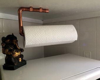 Copper Pipe Paper Towel Holder...industrial design, minimalistic kitchen/ bathroom, garage/ laundry room organization...