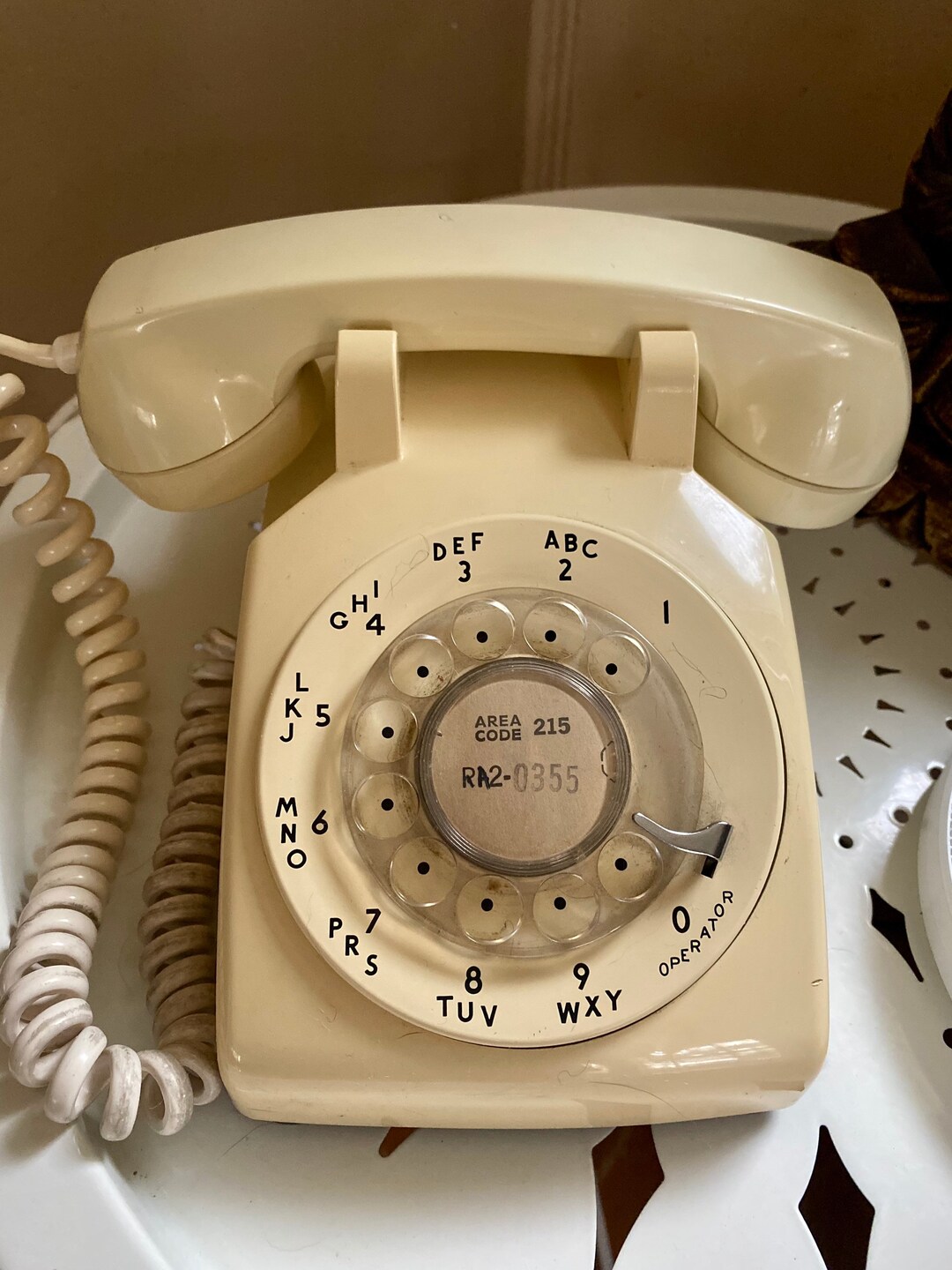 Vintage 1960s Almond Rotary Corded Landline Telephone Etsy