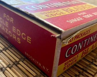 Vintage Continental and Fan razors / vintage display box /vintage men’s grooming / men’s toiletries / 1950s