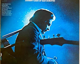 Johnny Cash Live at San Quentin / Original Vinyl Record Album Pressing / 1970s / 33 LP