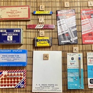 Vintage Collectible Office Supplies / set design props / movie television props/ period films / 1940s-1970s / Scripto / Arrow