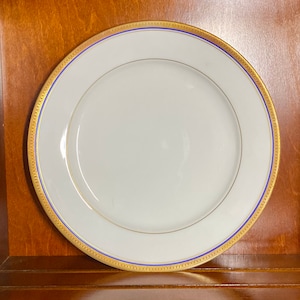 Vintage Rosenthal Continental China / dinner plate / Electra / 1960s / white / cobalt / gold / image 1