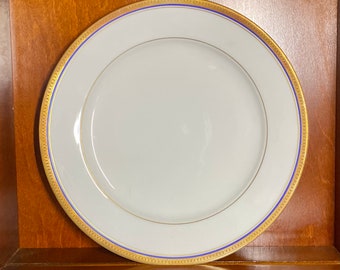 Vintage Rosenthal Continental China / dinner plate / Electra /  1960s / white / cobalt / gold /