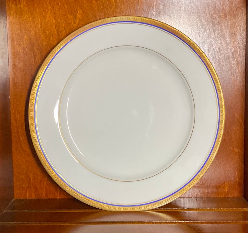 Vintage Rosenthal Continental China / dinner plate / Electra / 1960s / white / cobalt / gold / image 1
