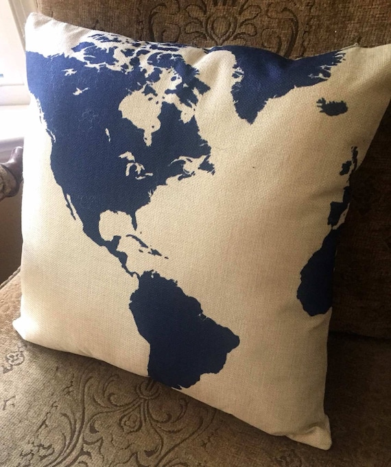 WORLD ATLAS Decorative Throw Pillow for Home Decor Toss Pillows