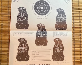 Vintage 1930s target / woodchuck target / vintage print