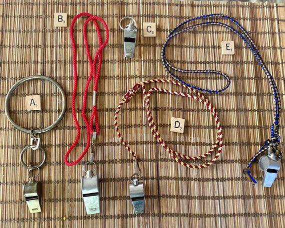 Vintage Silver Sports Whistles / 1940s / 1950s