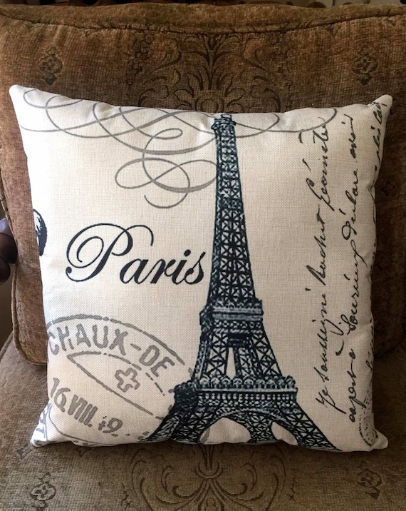 Paris Decorative Throw Pillow For Home Decor Toss Pillows Etsy