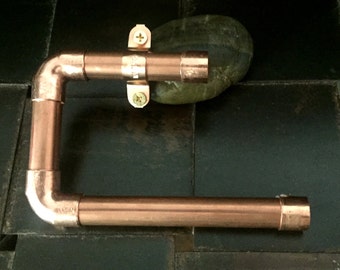 Copper Pipe Toilet Paper Holder...industrial design...minimalist bathroom...modern home decor