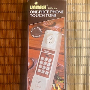 Vintage 1980s Unitech One Piece Touch Tone Telephone / corded phone / landline / vintage telephone / retro electronics