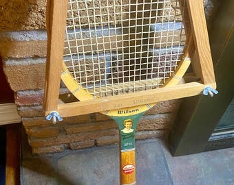 Wilson Wooden Tennis Racquet with Frame / Maureen Connolly Famous Player Series / 1950s / vintage racket sports / vintage tennis