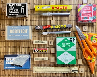 Vintage Collectible Office /movie television props/ set design props / period films/ Supplies / 1940s-1970s / Xacto / Scotch