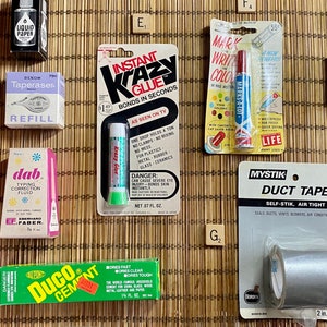 Vintage Collectible Office Supplies / set design props / movie television props/ period films / 1980s / Scripto / Arrow/ Dennison’s