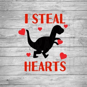I Steal Hearts Dinosaurier | Valentinstag | Digitaler Download | SVG | baby | kleinkind | Kind
