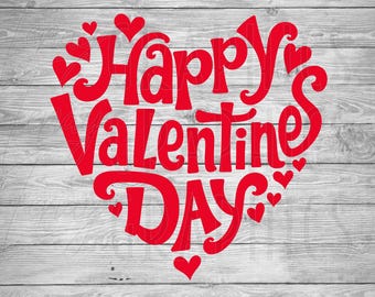 Feliz día de San Valentín / corazón / Descarga digital / SVG