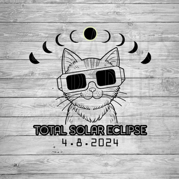Solar Eclipse | Cats | SVG PNG | Digital Download