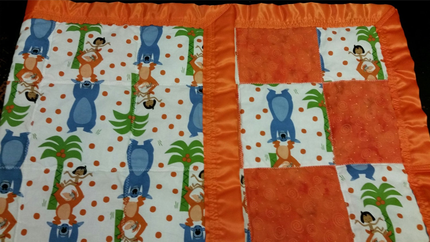 Orange Jungle Book Baby Blanket Cotton Etsy
