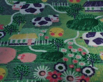 Granja y cerdos doble franela recibiendo manta