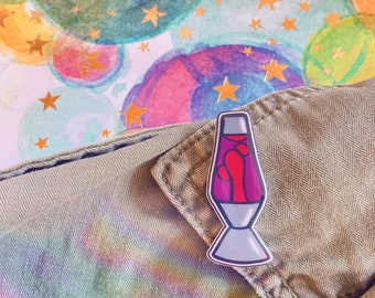 Vintage 60’s Style Lava Lamp Pin, Magnet, Earrings, Necklace, Sticker