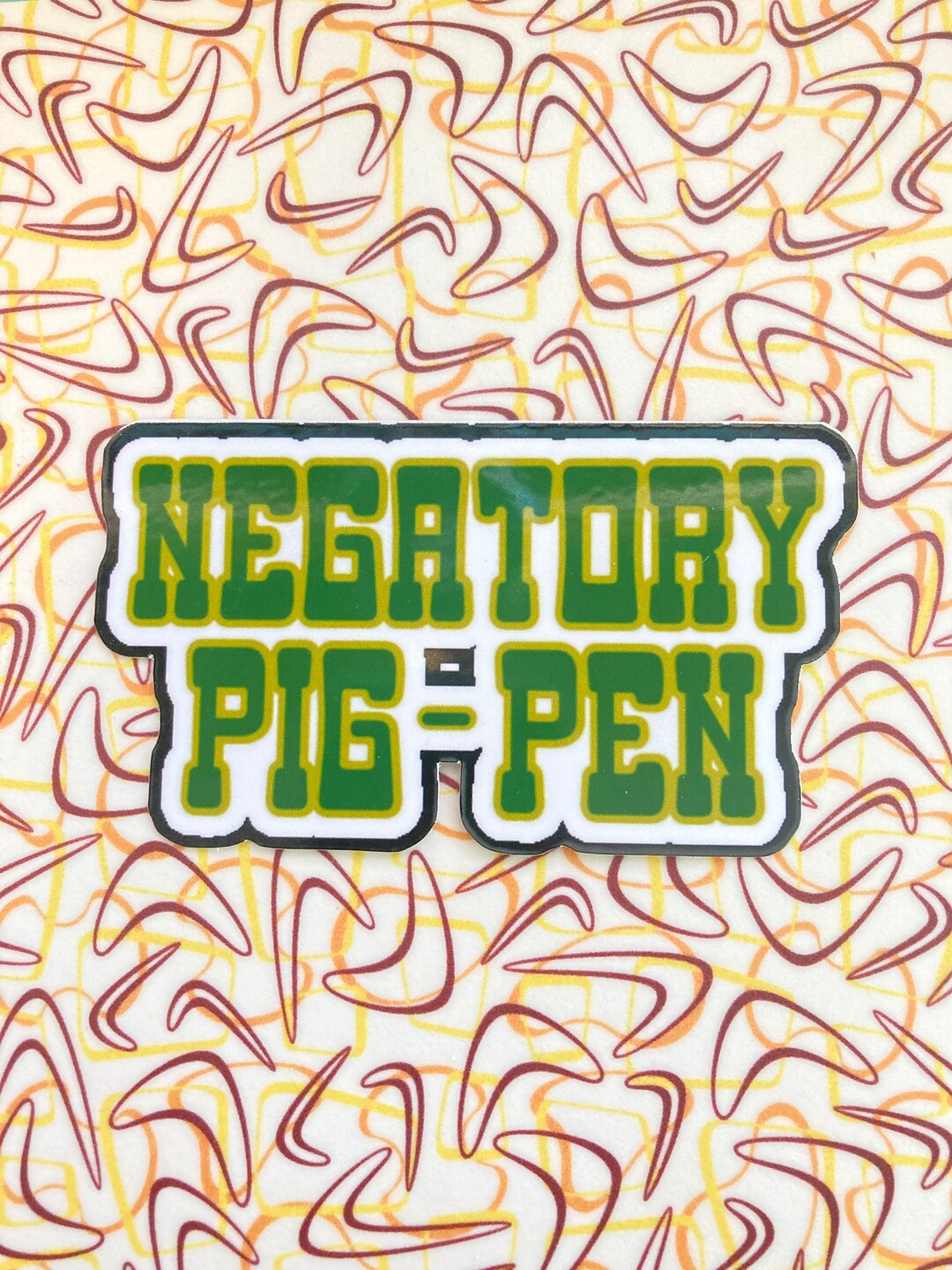 Negatory Pigpen Rubber Duck Trucker Song Sign Pin, Sticker