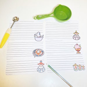 Juego imprimible de 6 tarjetas de recetas de cocina vintage