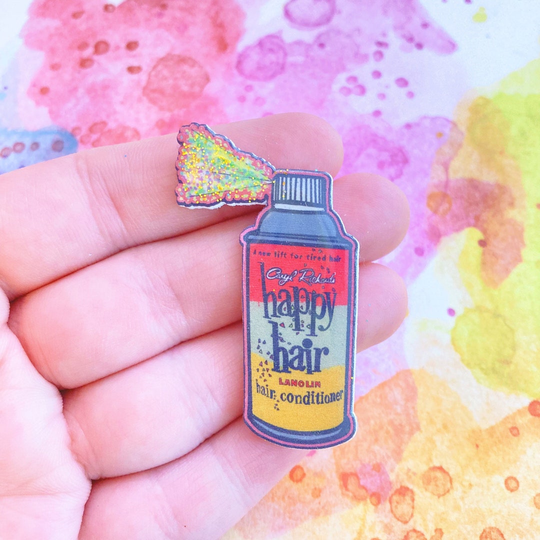 Vintage Happy Hair Spray Pin Earrings Sticker or Etsy