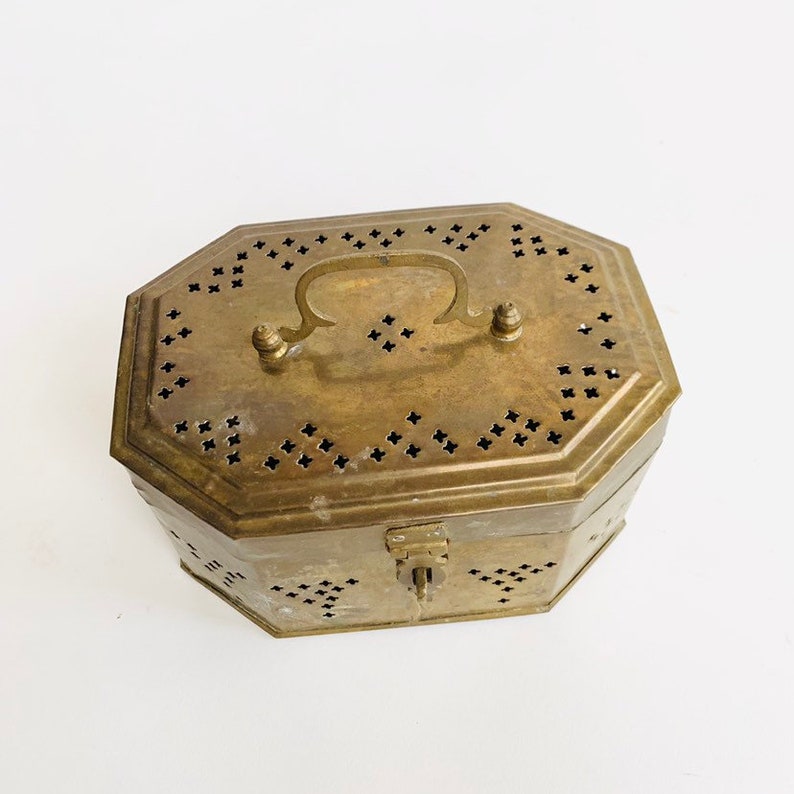 Vintage Brass Cricket Box // Large Trinket Jewelry Container | Etsy