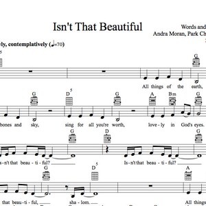 Isn't That Beautiful (Guitar & Piano) lead sheet and mp3